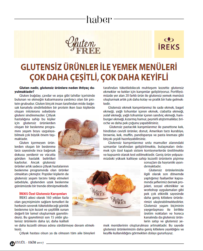 Glutensiz Ürünler ile Yemek Menüleri Çok daha Çeşitli, Çok Daha Keyifli