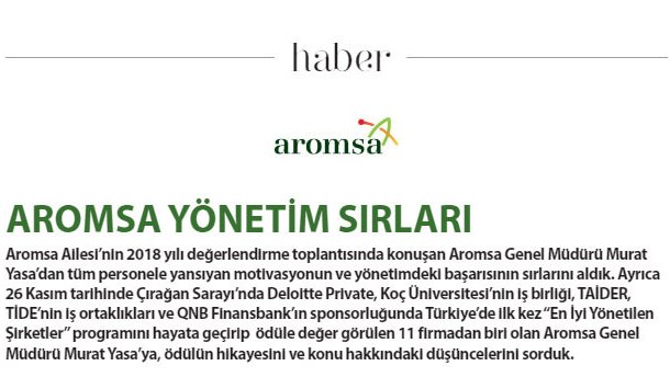 Aromsa Yönetim Sırları