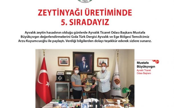 Zeytinyağı Üretiminde 5. Sıradayız