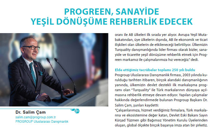 PROGREEN, SANAYİDE YEŞİL DÖNÜŞÜME REHBERLİK EDECEK