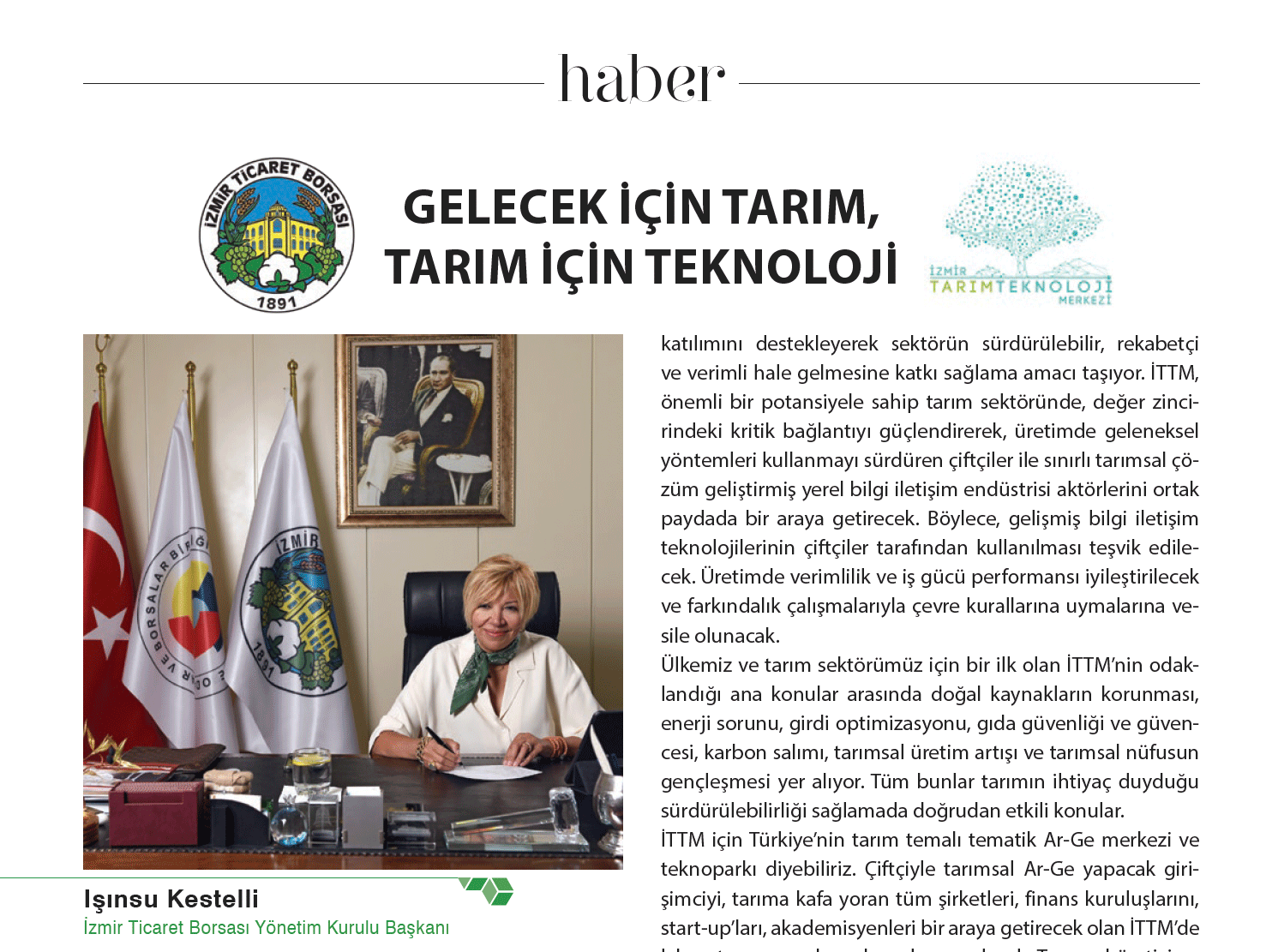 GELECEK İÇİN TARIM, TARIM İÇİN TEKNOLOJİ