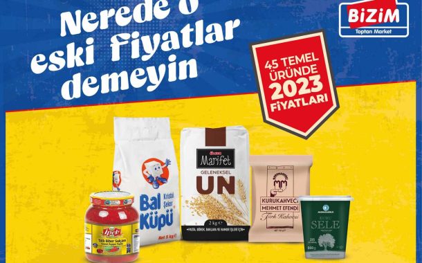 Bizim Toptan 45 temel ürünü 2023 fiyatlarıyla satışa sundu