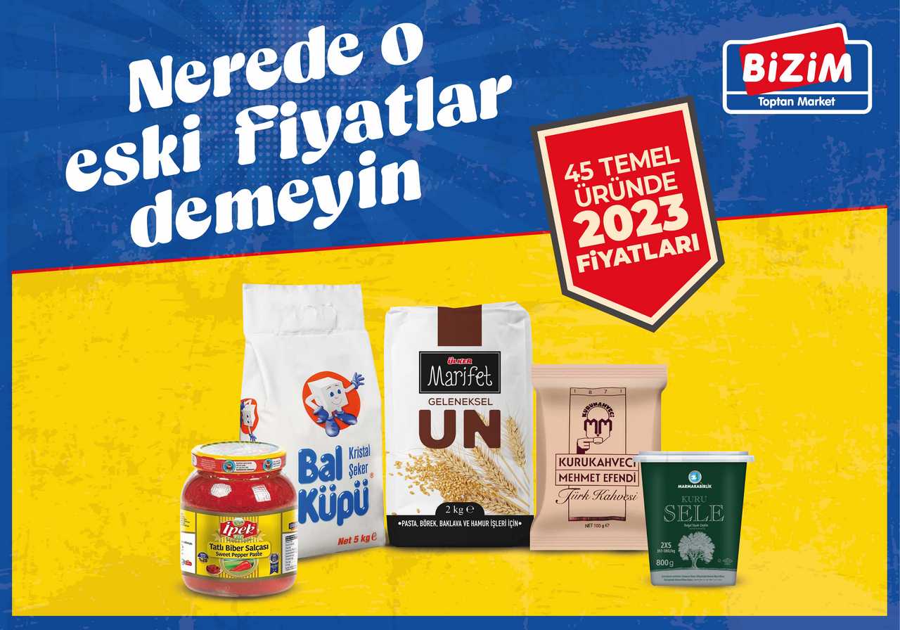 Bizim Toptan 45 temel ürünü 2023 fiyatlarıyla satışa sundu