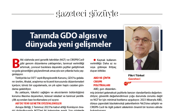 Tarımda GDO Algısı ve Dünyada yeni gelişmeler