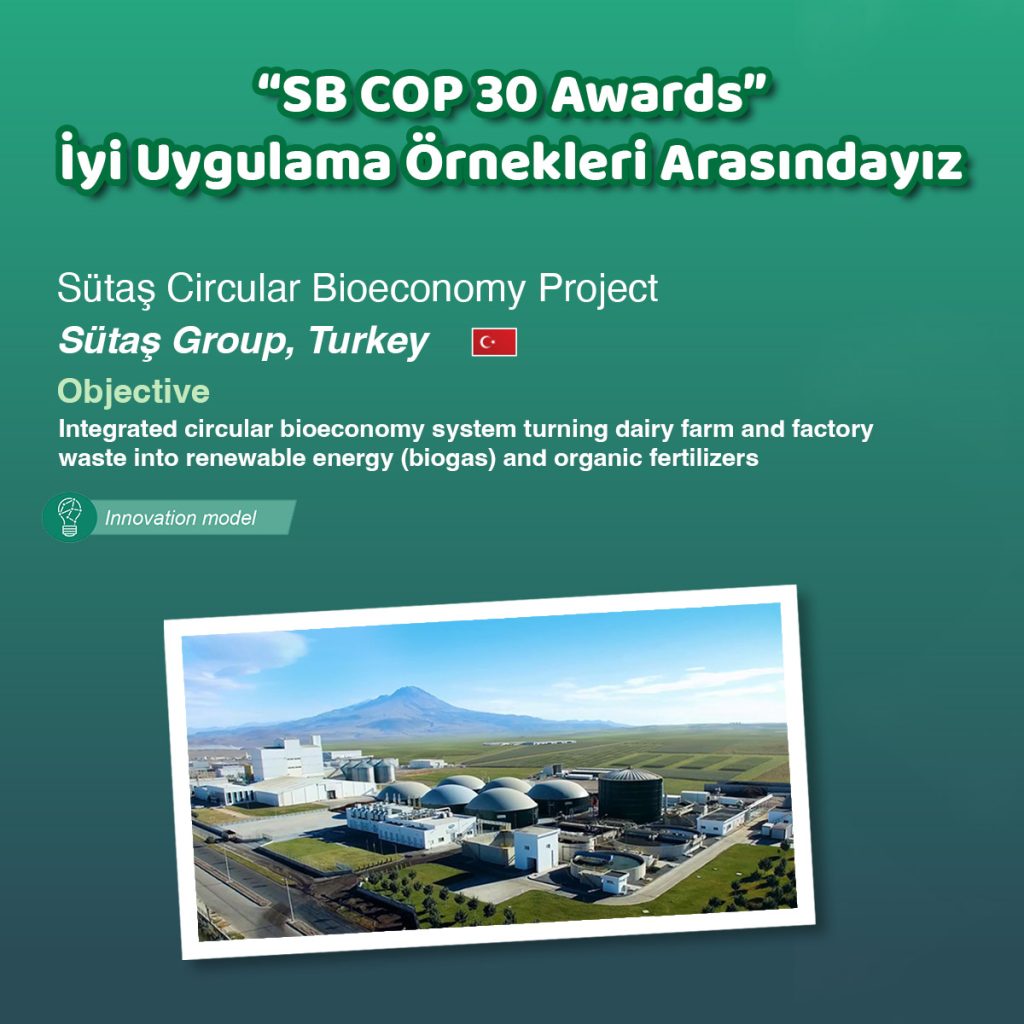 Sütaş “SB COP 30 Awards”  iyi uygulama örnekleri arasında yer alıyor