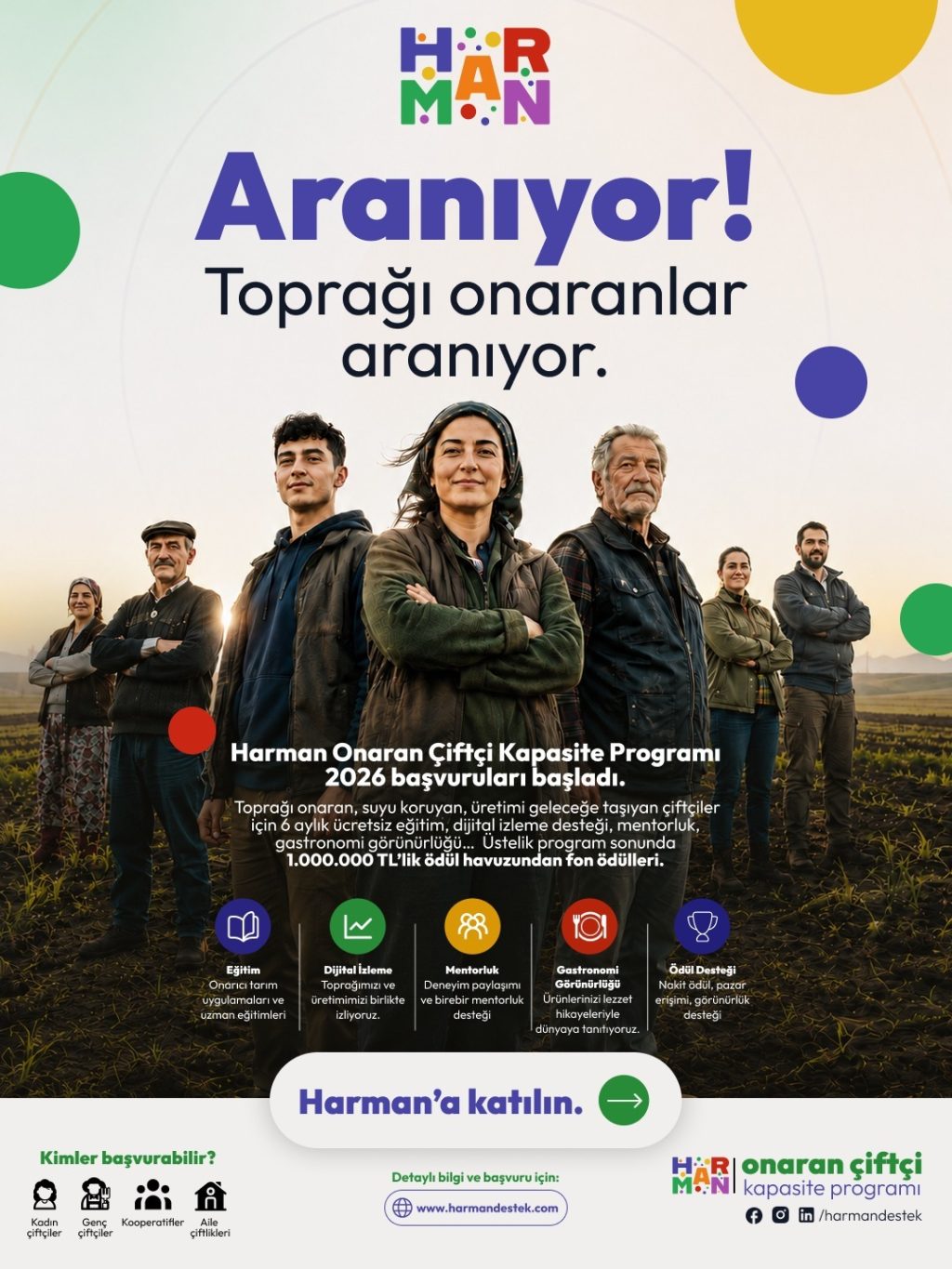 Harman, Türkiye’nin Toprağını Onaran Çiftçilerini Arıyor